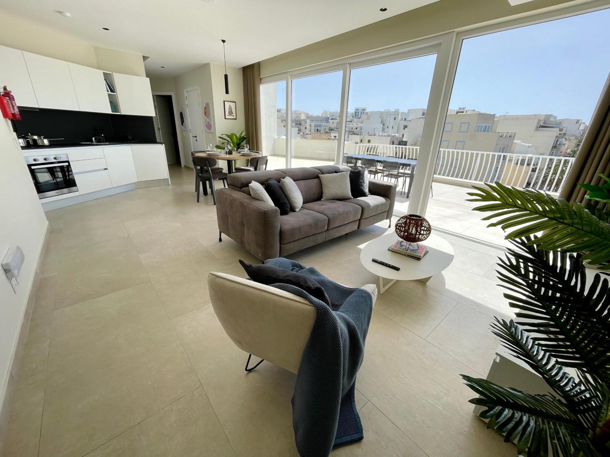 Bugibba Square Seafront Lux Apartments By Holi 圣保罗湾城 外观 照片